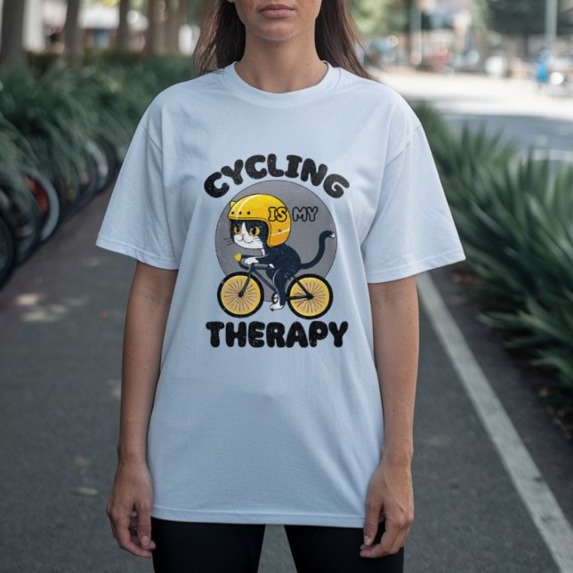 Radfahren ist meine Therapie lustiger Radfahrer T-Shirt (Von Creator hochgeladen)