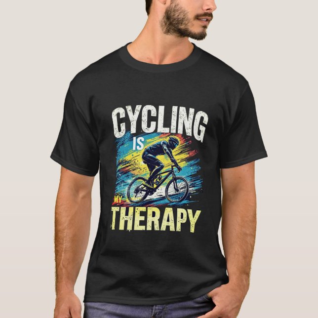 Radfahren ist meine Therapie T-Shirt (Vorderseite)
