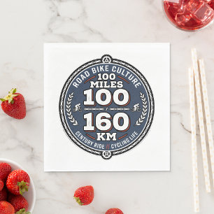 Radfahren Jahrhundert-Ritt 100 Meilen 160 KM Serviette