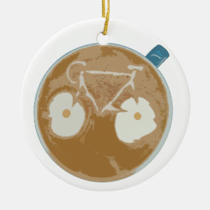 Radfahren Latte Art Keramik Ornament
