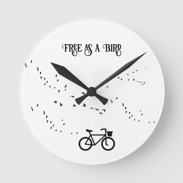 Radfahren Leben, frei als Vogel anpassbar Runde Wanduhr (Vorderseite)