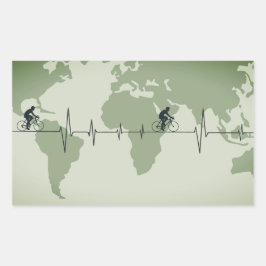 Radfahren Leben, Weltreisende Rechteckiger Aufkleber