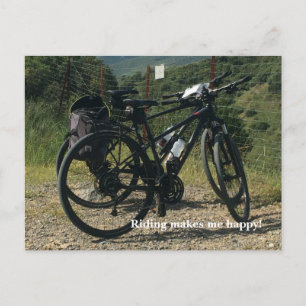Radfahren macht mich glücklich postkarte