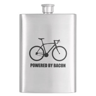 Radfahren mit Bacon Flachmann
