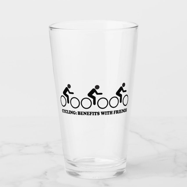 Radfahren mit Freunden hat Vorteile Glas (Vorderseite)