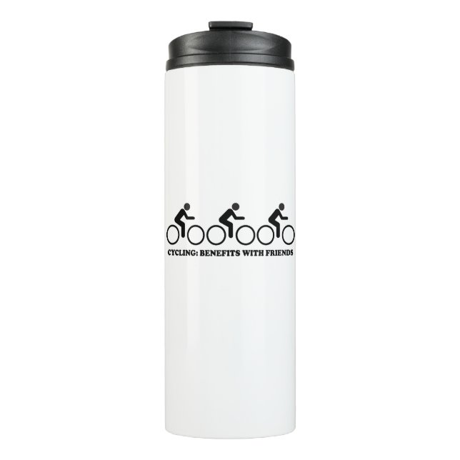 Radfahren mit Freunden hat Vorteile Thermosbecher (Vorderseite)