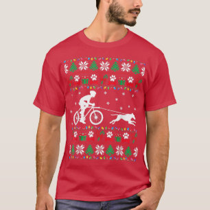Radfahren mit Hunden Ugly Christmas Sweater Xm T-Shirt