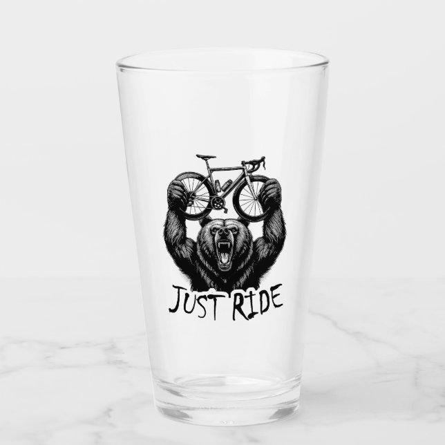 Radfahren nur Fahrradbär Glas (Vorderseite)