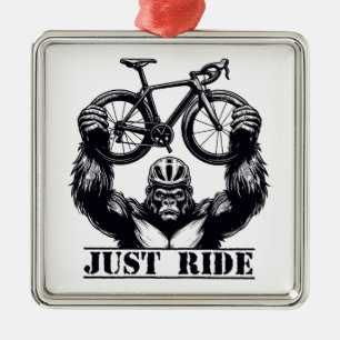 Radfahren nur mit dem Gorilla Ornament Aus Metall