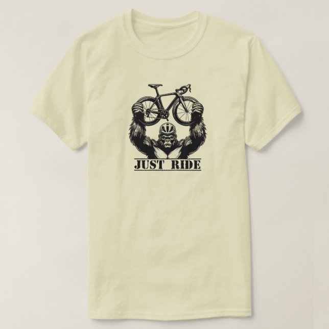 Radfahren nur mit dem Gorilla T-Shirt (Design vorne)