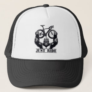 Radfahren nur mit dem Gorilla Truckerkappe