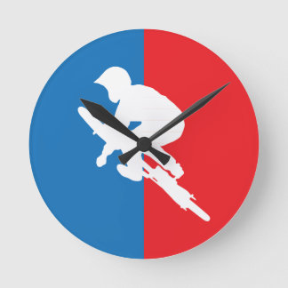 Radfahren- Radfahrer - Fahrrad - BMX - Sport Runde Wanduhr