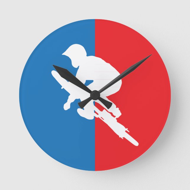Radfahren- Radfahrer - Fahrrad - BMX - Sport Runde Wanduhr (Vorderseite)