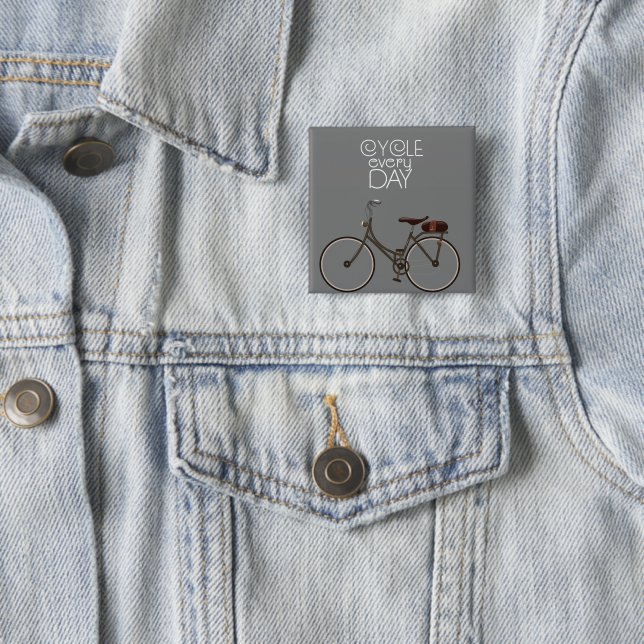 Radfahren Sie jeden Tag. Button (Beispiel)