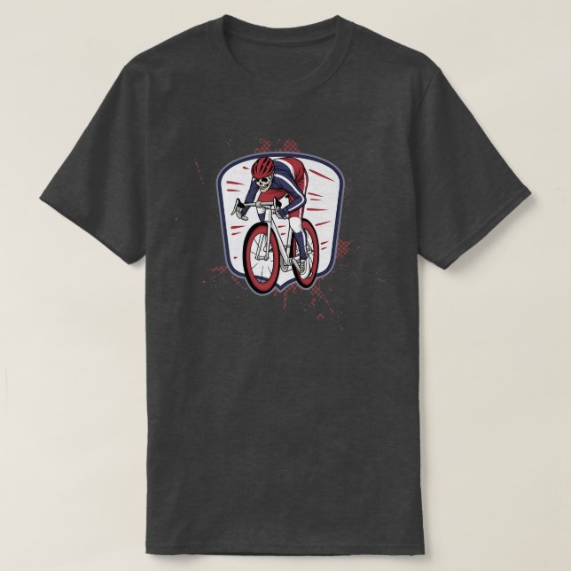 Radfahren Skeleton Reiten  T-Shirt (Design vorne)