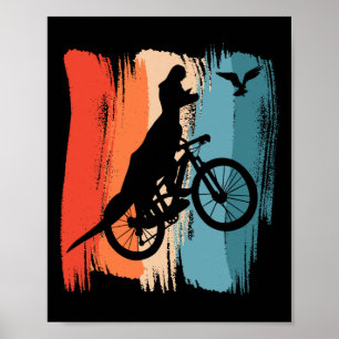 Radfahren T-Rex Dinosaur Mountainbike fahren Dino  Poster