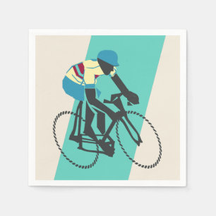 Radfahren (Türkis) Serviette