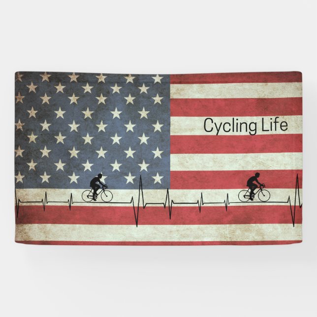 Radfahren, US Flagge Banner (Horizontal)