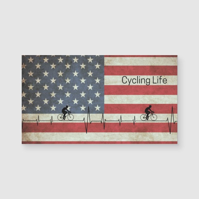 Radfahren, US Flagge Magnet (Vorderseite)
