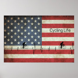 Radfahren, US Flagge Poster