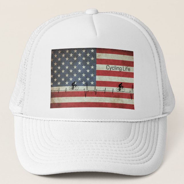 Radfahren, US Flagge Truckerkappe (Vorderseite)