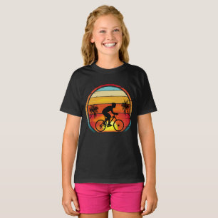 Radfahren Vintage-Sonnenuntergang Lustiges Radfahr T-Shirt