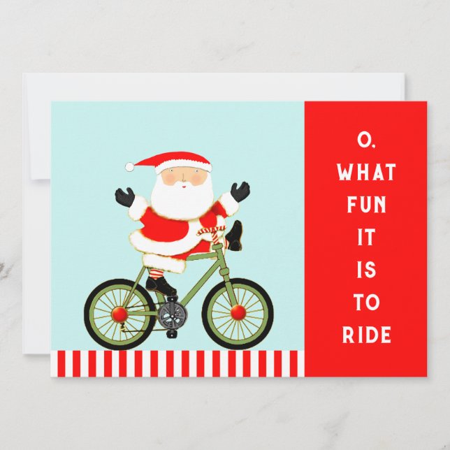 Radfahren von Weihnachtskarten Feiertagskarte (Vorderseite)