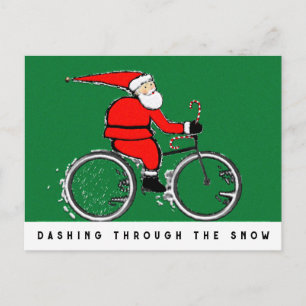 Radfahren von Weihnachtskarten Feiertagspostkarte