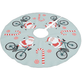 Radfahren Weihnachtsdekor gebürstetes Polyester Tr Polyester Weihnachtsbaumdecke
