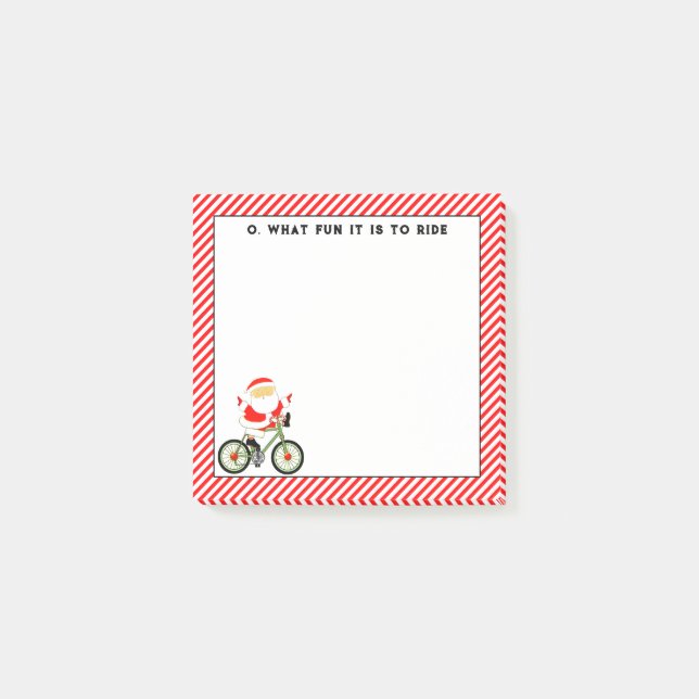 Radfahren Weihnachtsgeschenk Post-it Klebezettel (Vorderseite)