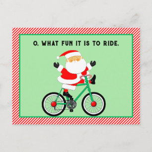 Radfahren Weihnachtsgrüße Feiertagspostkarte