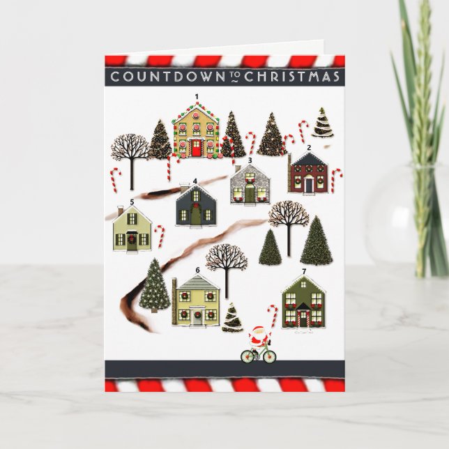 Radfahren Weihnachtskarte Feiertagskarte (Vorderseite)