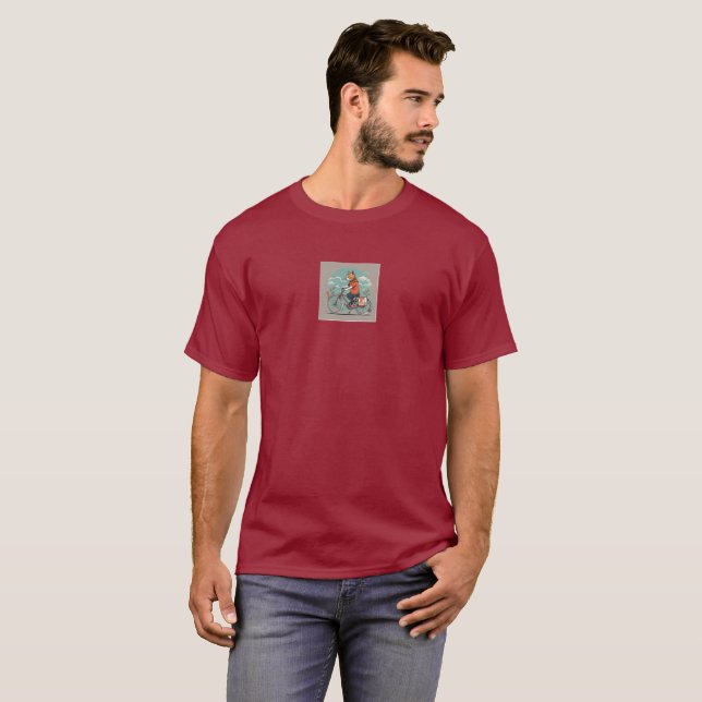 Radfahrende Katze T-Shirt (Vorne ganz)