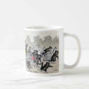 Radfahrende Katzen Kaffeetasse