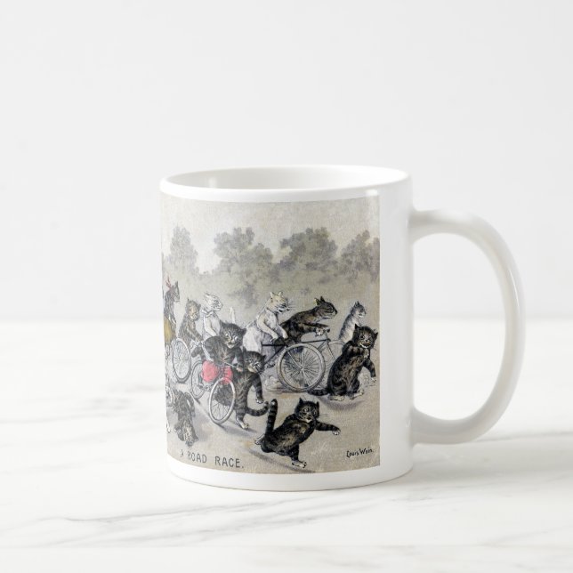 Radfahrende Katzen Kaffeetasse (Rechts)