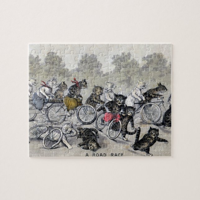 Radfahrende Katzen Puzzle (Horizontal)