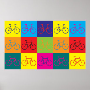Radfahrende Pop-Kunst Poster