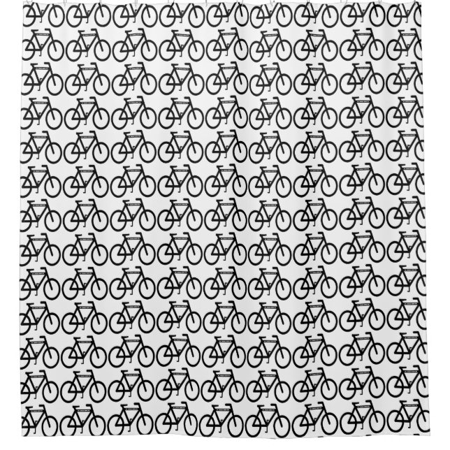 Radfahrender abstrakter Schwarzweiss-Duschvorhang Duschvorhang (Vorderseite)