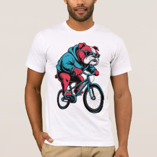 Radfahrender Bulldogge T-Shirt