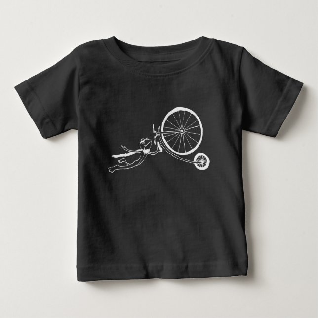 Radfahrender Frosch Baby T-shirt (Vorderseite)