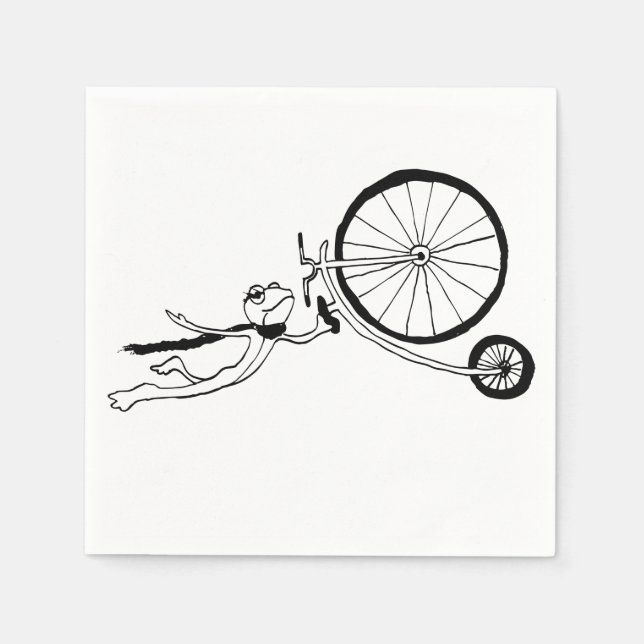Radfahrender Frosch Serviette (Vorderseite)