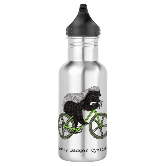 Radfahrender Honigdachs  Edelstahlflasche (Rechts)