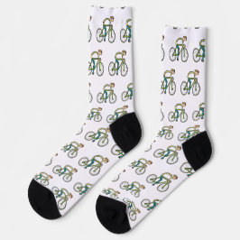 Radfahrender Strichmännchen Socken