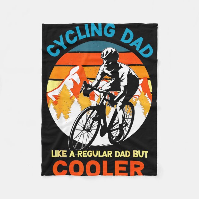 Radfahrender Vater wie ein normaler, aber cooler F Fleecedecke (Vorderseite)