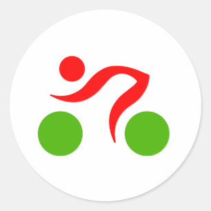Radfahrendes cooles Logo Runder Aufkleber