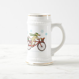 Radfahrenhunde-und Eichhörnchen-wunderlicher Bierglas