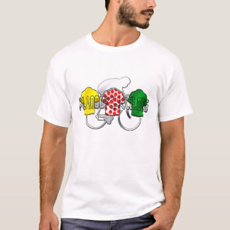 RadfahrenJerseys Gelbgrün und Rot-Tupfen T-Shirt