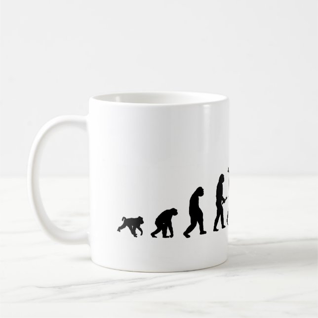 Radfahrenradfahrer-Silhouette der Evolution EVO02 Tasse (Links)