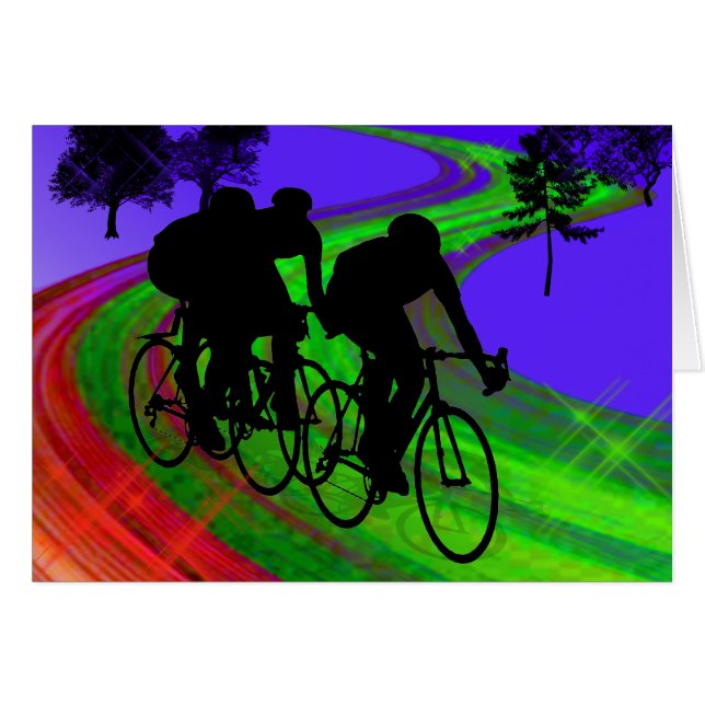 Radfahrentrio auf Band-Straße (Vorderseite (Horizontal))