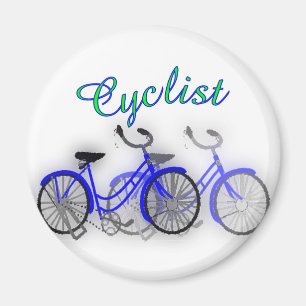 Radfahrer (1950 Fahrrad) Aquarellzeichnung Design Magnet